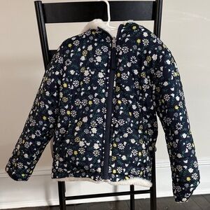 SO Kids Navy Floral Puffer Jacket